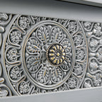 Chantilly Mid Grey Carved Console/ Dressing Table