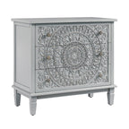 Chantilly Mid Grey Carved 3 Drawer Chest