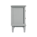Chantilly Mid Grey Carved 2 Drawer Bedside Table