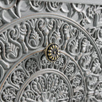 Chantilly Mid Grey Carved 2 Drawer Bedside Table