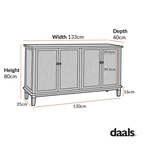 Chantilly Mid Grey Carved Large Sideboard