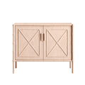 Elstowe Faux Bamboo Small Sideboard, Nude Pink