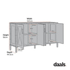 Elstowe Faux Bamboo Large Sideboard, Nude Pink