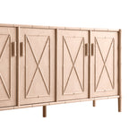 Elstowe Faux Bamboo Large Sideboard, Nude Pink