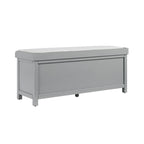 Chantilly Mid Grey Carved Storage Bench