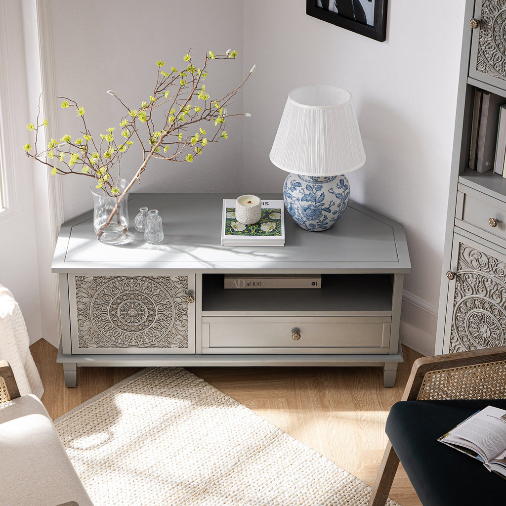 Chantilly Mid Grey Corner TV Unit