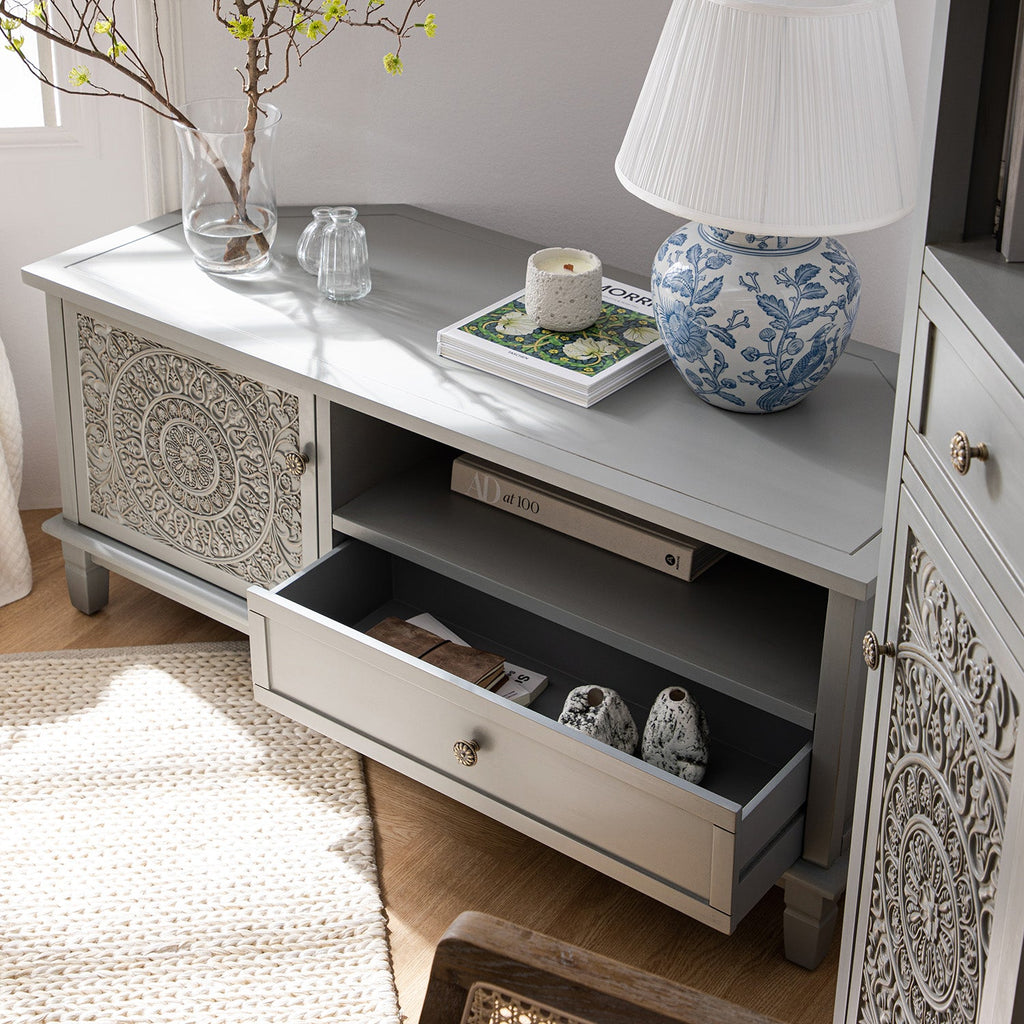 Chantilly Mid Grey Corner TV Unit