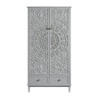 Chantilly Mid Grey Carved Double Wardrobe