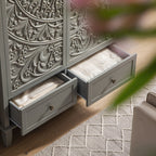 Chantilly Mid Grey Carved Double Wardrobe