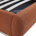 Luella Upholstered Wooden Plinth Base Storage Bed, Rust Boucle