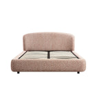 Constance Winged Headboard Ottoman Storage Bed, Musk Blush Boucle