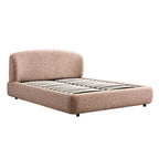 Constance Winged Headboard Ottoman Storage Bed, Musk Blush Boucle