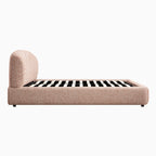 Constance Winged Headboard Ottoman Storage Bed, Musk Blush Boucle