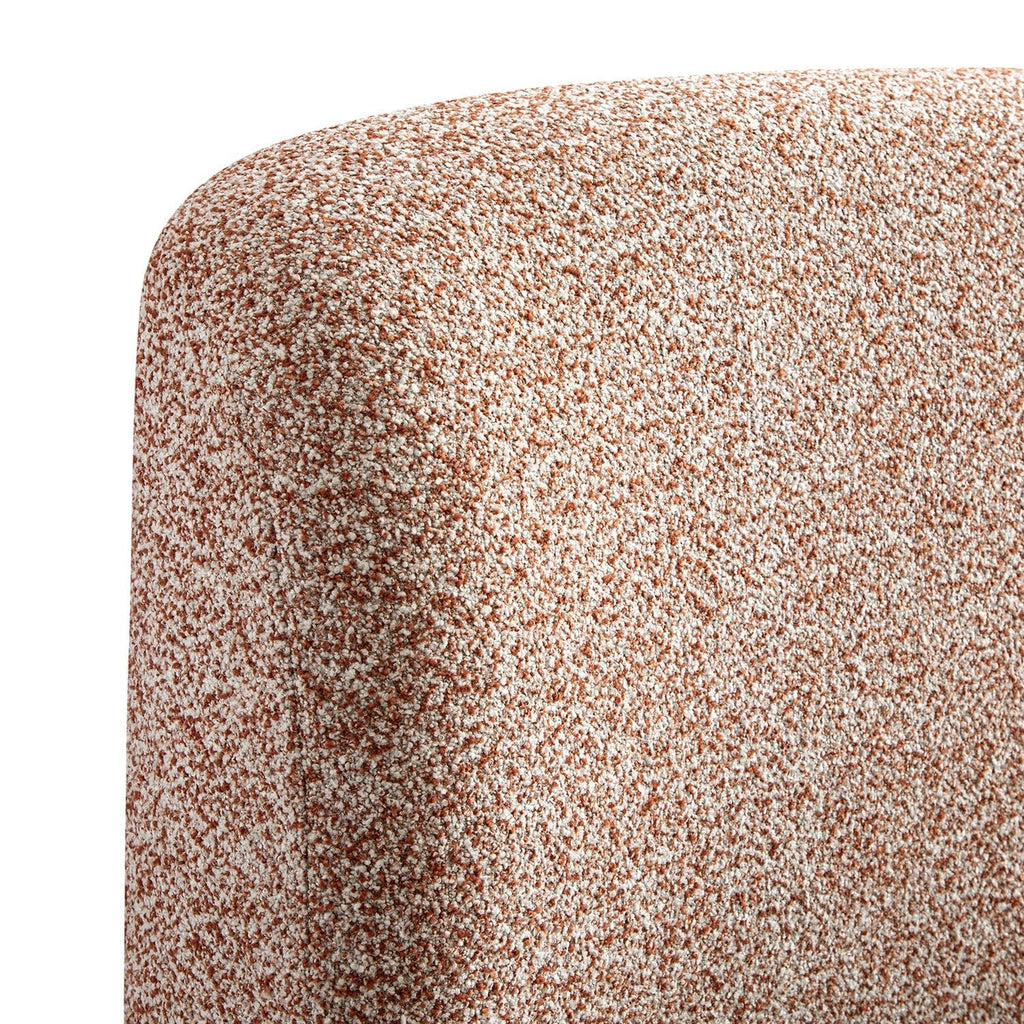 Constance Winged Headboard Ottoman Storage Bed, Musk Blush Boucle