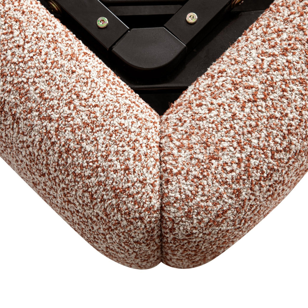 Constance Winged Headboard Ottoman Storage Bed, Musk Blush Boucle