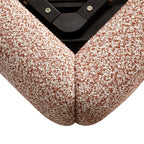 Constance Winged Headboard Ottoman Storage Bed, Musk Blush Boucle