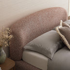 Constance Winged Headboard Ottoman Storage Bed, Musk Blush Boucle