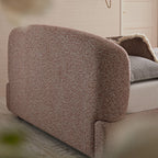 Constance Winged Headboard Ottoman Storage Bed, Musk Blush Boucle