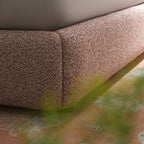 Constance Winged Headboard Ottoman Storage Bed, Musk Blush Boucle