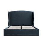 Kimberly Winged Upholstered Storage Bed, Aegean Blue Velvet