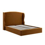 Kimberly Winged Upholstered Storage Bed, Cinnamon Velvet