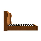 Kimberly Winged Upholstered Storage Bed, Cinnamon Velvet