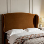 Kimberly Winged Upholstered Storage Bed, Cinnamon Velvet