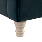 Porchester Ottoman Storage Sleigh Bed, Aegean Blue Velvet