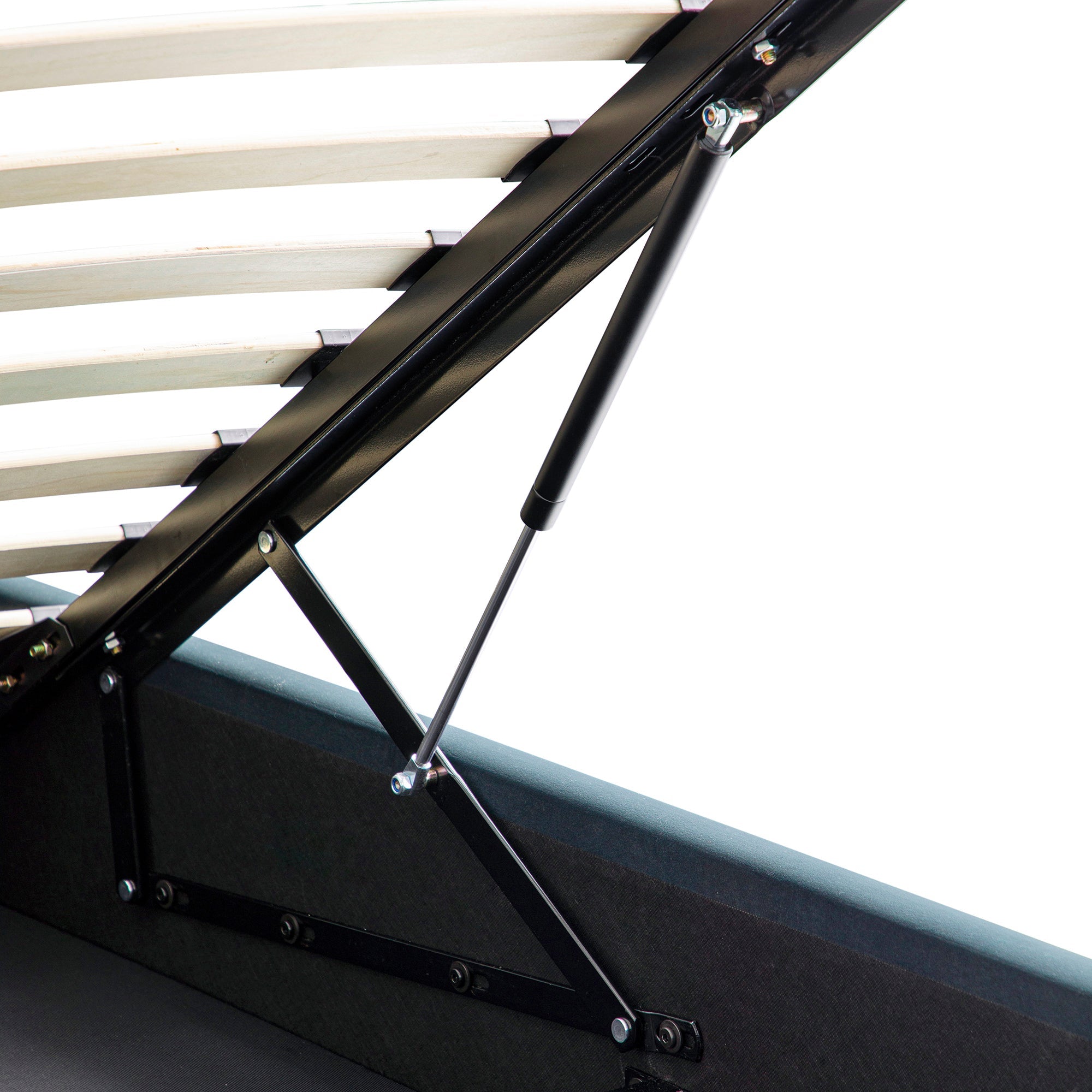 Porchester Ottoman Storage Sleigh Bed, Aegean Blue Velvet