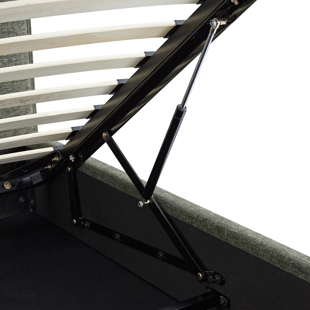 Porchester Ottoman Storage Sleigh Bed, Forest Green Chenille