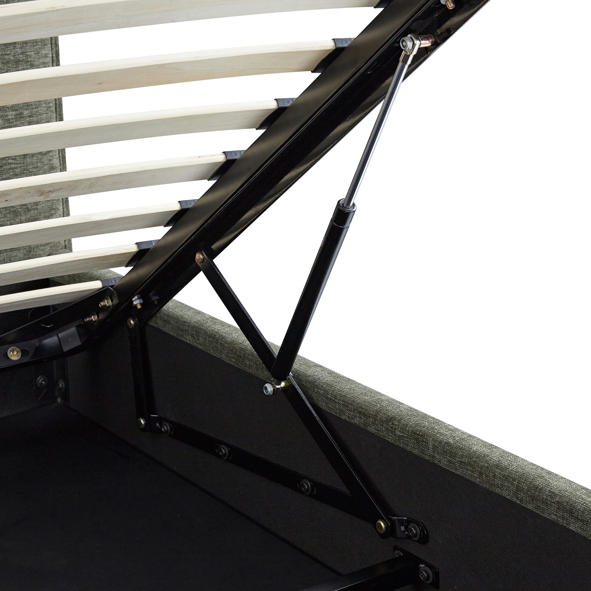 Porchester Ottoman Storage Sleigh Bed, Forest Green Chenille