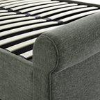 Porchester Ottoman Storage Sleigh Bed, Forest Green Chenille