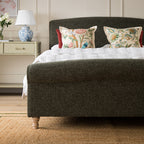 Porchester Ottoman Storage Sleigh Bed, Forest Green Chenille