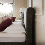 Porchester Ottoman Storage Sleigh Bed, Forest Green Chenille