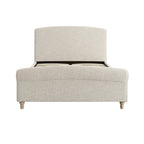 Porchester Ottoman Storage Sleigh Bed, Oatmeal Woven Textured Fabric