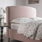 Porchester Ottoman Storage Sleigh Bed, Rosewater Pink Fabric