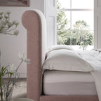 Porchester Ottoman Storage Sleigh Bed, Rosewater Pink Fabric