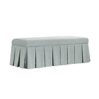 Egerton Box-Pleat Storage Bench, Pale Aqua Brushed Fabric