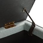 Egerton Box-Pleat Storage Bench, Pale Aqua Brushed Fabric