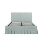 Egerton Box-Pleat Ottoman Storage Bed, Pale Aqua Brushed Fabric