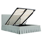 Egerton Box-Pleat Ottoman Storage Bed, Pale Aqua Brushed Fabric