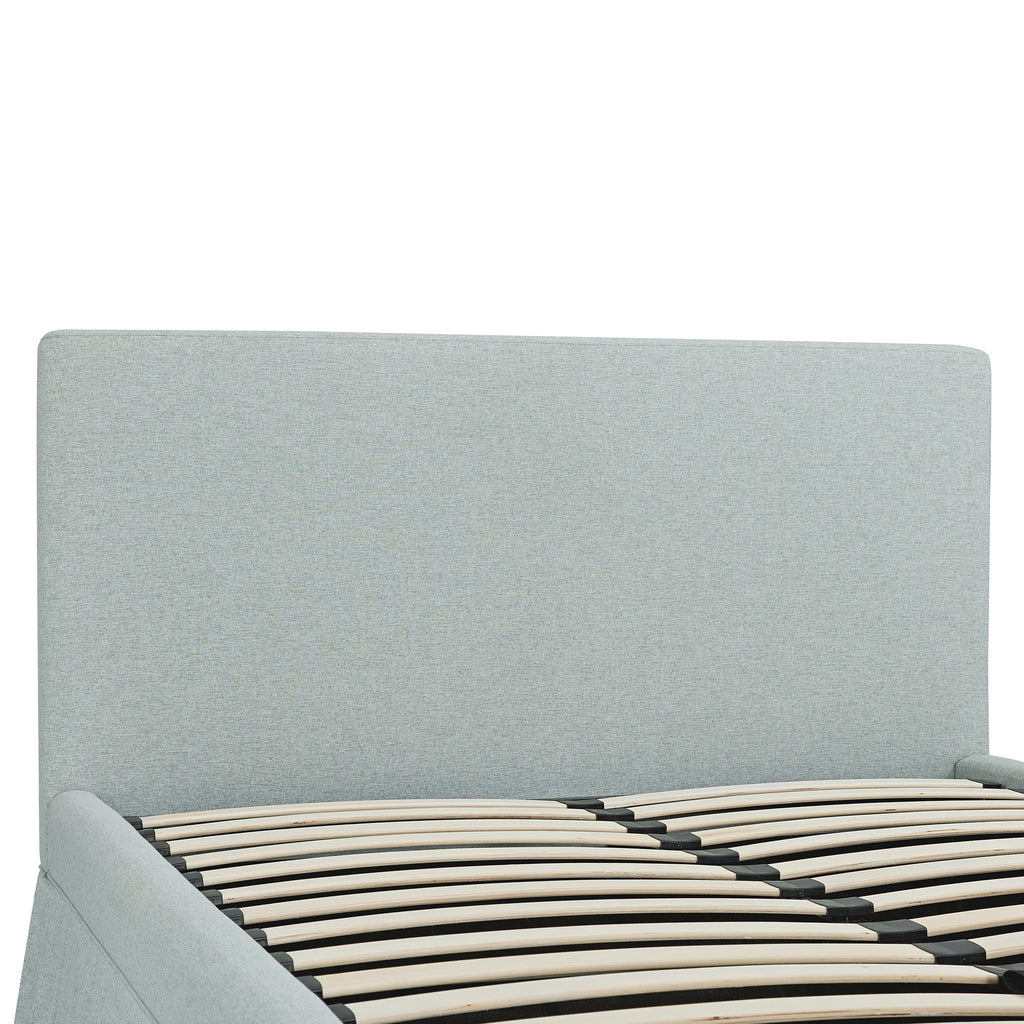 Egerton Box-Pleat Ottoman Storage Bed, Pale Aqua Brushed Fabric
