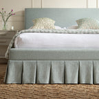 Egerton Box-Pleat Ottoman Storage Bed, Pale Aqua Brushed Fabric