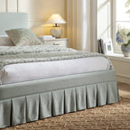 Egerton Box-Pleat Ottoman Storage Bed, Pale Aqua Brushed Fabric