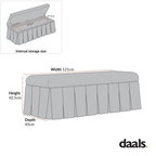 Egerton Box-Pleat Storage Bench, Oatmeal Brushed Fabric