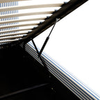 Egerton Box-Pleat Ottoman Storage Bed, Blue Striped Linen