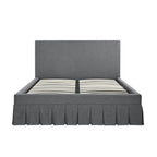 Egerton Box-Pleat Ottoman Storage Bed, Charcoal Brushed Fabric