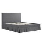 Egerton Box-Pleat Ottoman Storage Bed, Charcoal Brushed Fabric