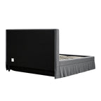 Egerton Box-Pleat Ottoman Storage Bed, Charcoal Brushed Fabric
