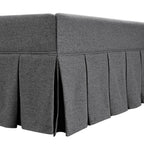 Egerton Box-Pleat Ottoman Storage Bed, Charcoal Brushed Fabric